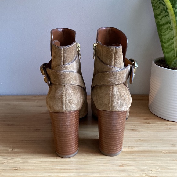 Coach Tan Brown Suede Booties, Size 6 - Picture 4 of 6